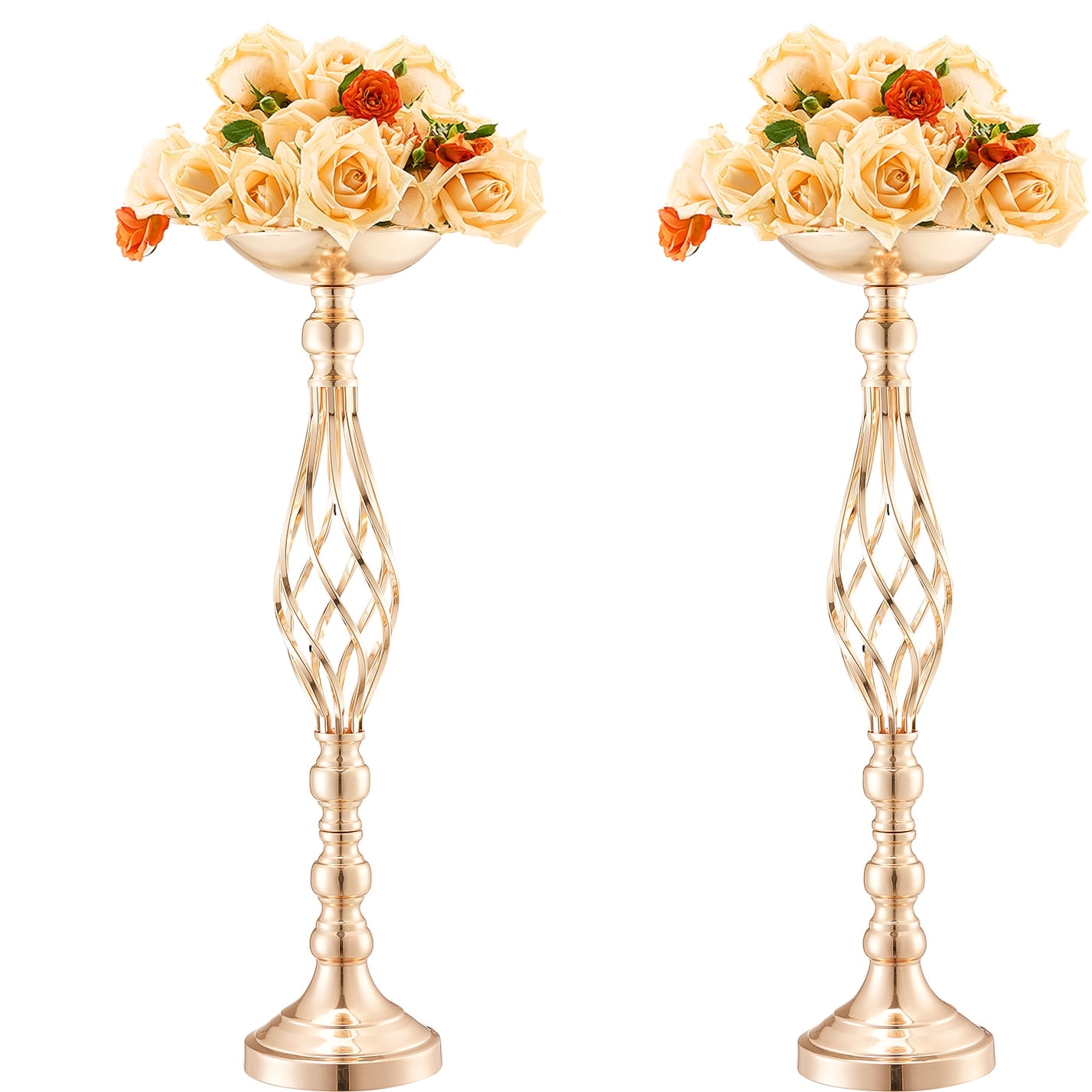 Wedding Flower Vase, Metal Wedding Centerpiece, Gold Floral Arrangement Stand Display Rack for Tables Wedding Dinner Party