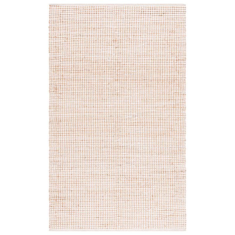 SAFAVIEH Handmade Cape Krimhilde Cod Jute & Cotton Rug - 6' Square - Natural/Ivory
