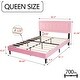preview thumbnail 29 of 59, alazyhome Upholstered Platform Bed Frame with Button Tufting Headboard