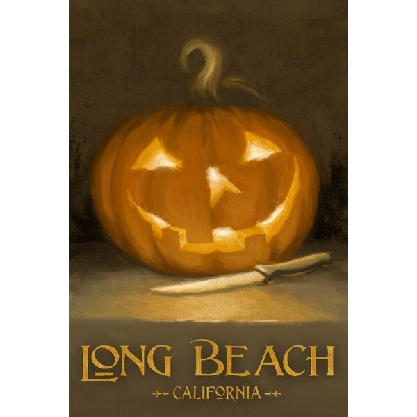 Shop Long Beach California Jack O Lantern Halloween Oil Painting Lantern Press Artwork Art Print Multiple Sizes Available Overstock 27927454