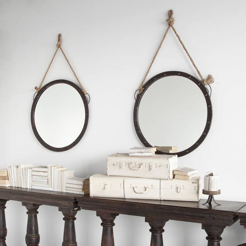 27" Round Metal Frame Wall Mirror - 2.0L x 27.0W x 39.0H