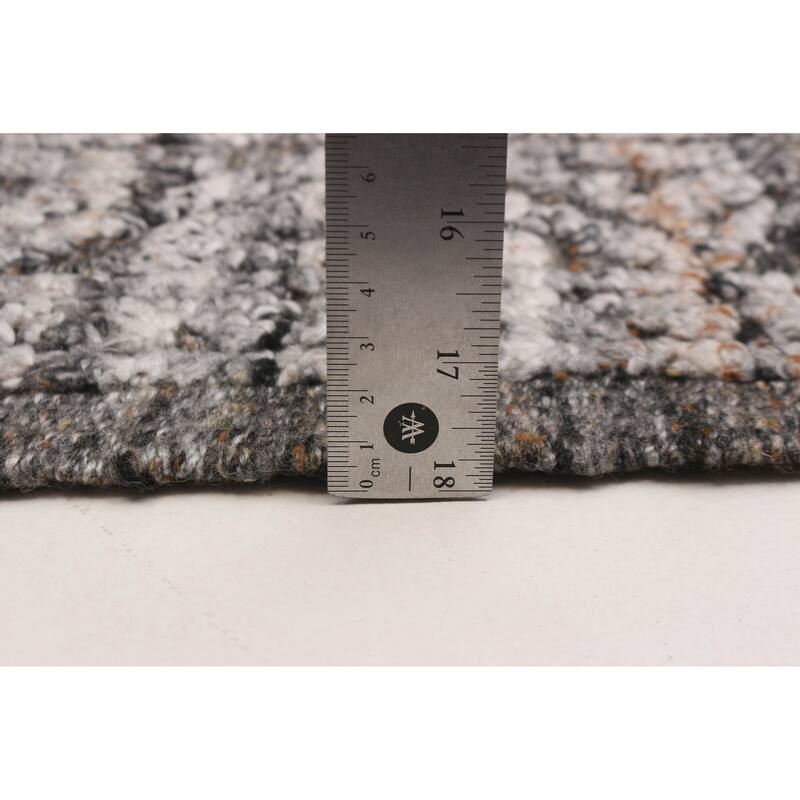 ECARPETGALLERY Hand-knotted Tangier Dark Grey Wool Rug - 5'3 x 7'8