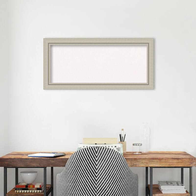 Romano Narrow Wood Framed White Corkboard Bulletin Board