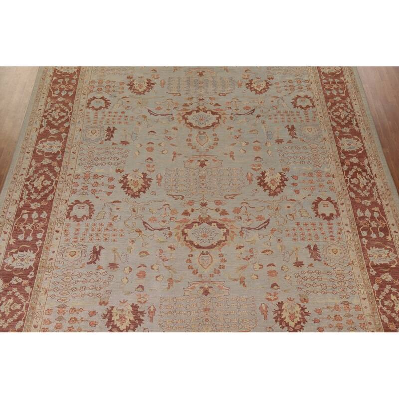 Vegetable Dye Heriz Serapi Oriental Large Rug Hand-knotted Wool Carpet - 12'0"x 17'6"