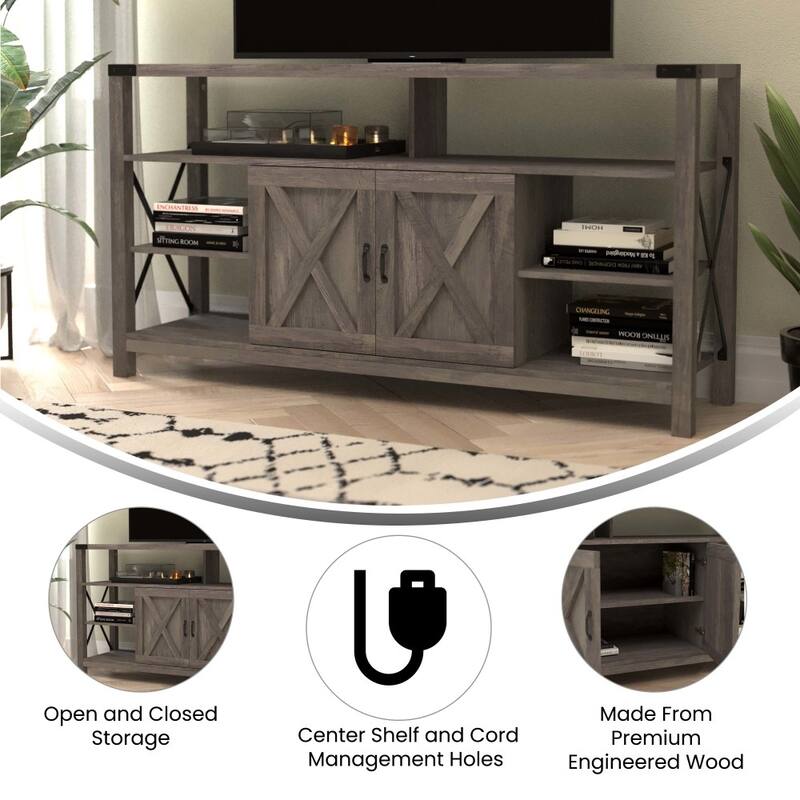 TV Stand for up to 60" TV's with Adjustable Shelf and Storage