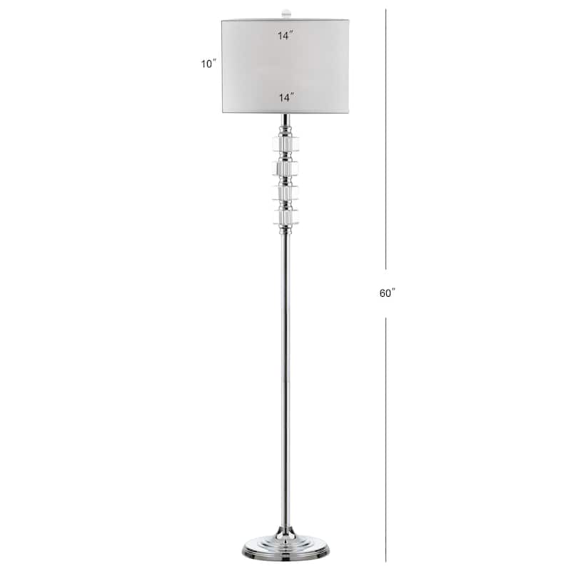 SAFAVIEH Lighting Shannan 60-inch Crystal Street Floor Lamp - 14"x14"x60" - Clear/Chrome - 14Wx14Dx60H