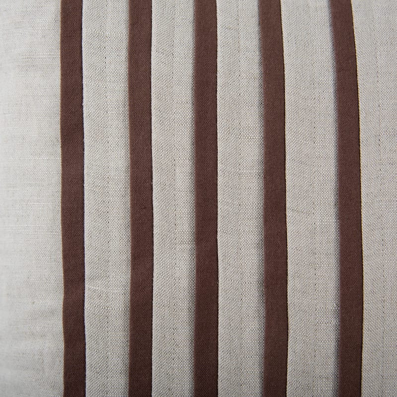 Rizzy Home Natural/Brown Blocked Striped Throw Pillow