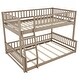 preview thumbnail 9 of 11, Walnut Full XL over Queen Size Bunk Bed with Ladder and Guardrails for Kids, Boys and Girls, Bedroom