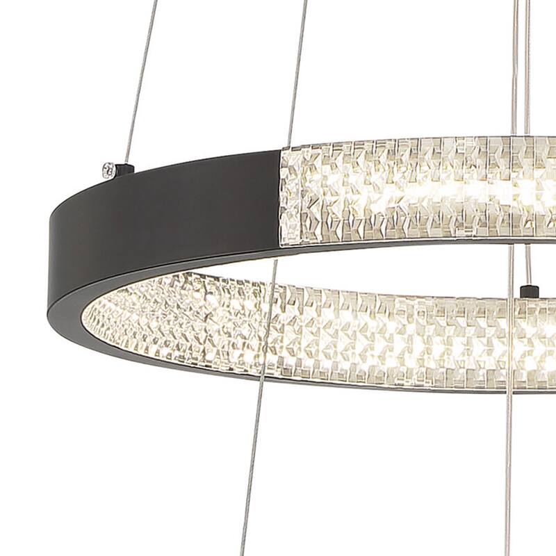 3-Light Unique Tiered LED Chandelier - 18.9'' H x 19.88'' W x 19.88'' D