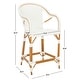 preview thumbnail 39 of 68, SAFAVIEH California Outdoor Bistro 26-inch Counter Stool with Arms - 23" W x 26" D x 43" H
