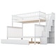 preview thumbnail 8 of 11, White Twin over Full Pine Wood Bunk Bed with Trundle and Staircase