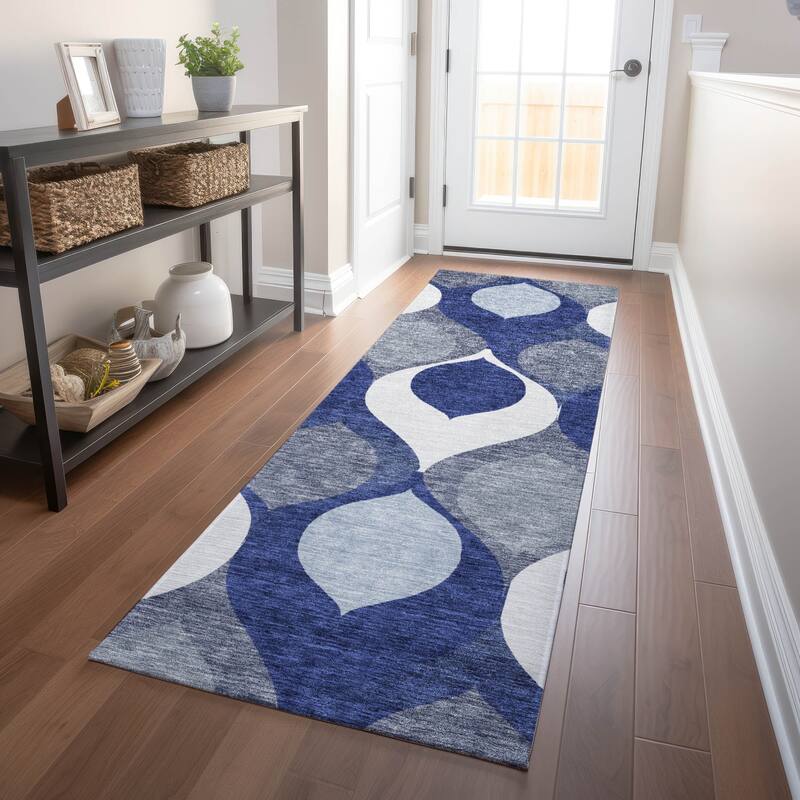 Premium Washable Super Soft Transitional Mayfield Rug - Navy - 2' 3" x 7' 6" - Runner