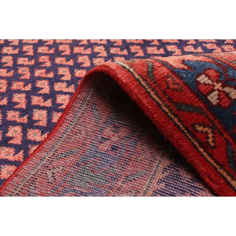 ECARPETGALLERY Hand-knotted Andelz Dark Navy, Red Wool Rug - 3'5 x 10'5