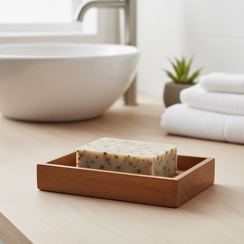 Acacia Wood Bathroom Accessory Set Collection - Soap Dish Only