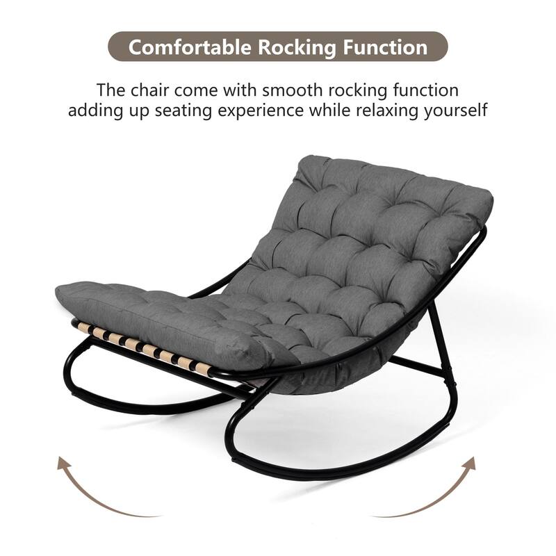 Modern Indoor Outdoor Rocking Chair with Cushion