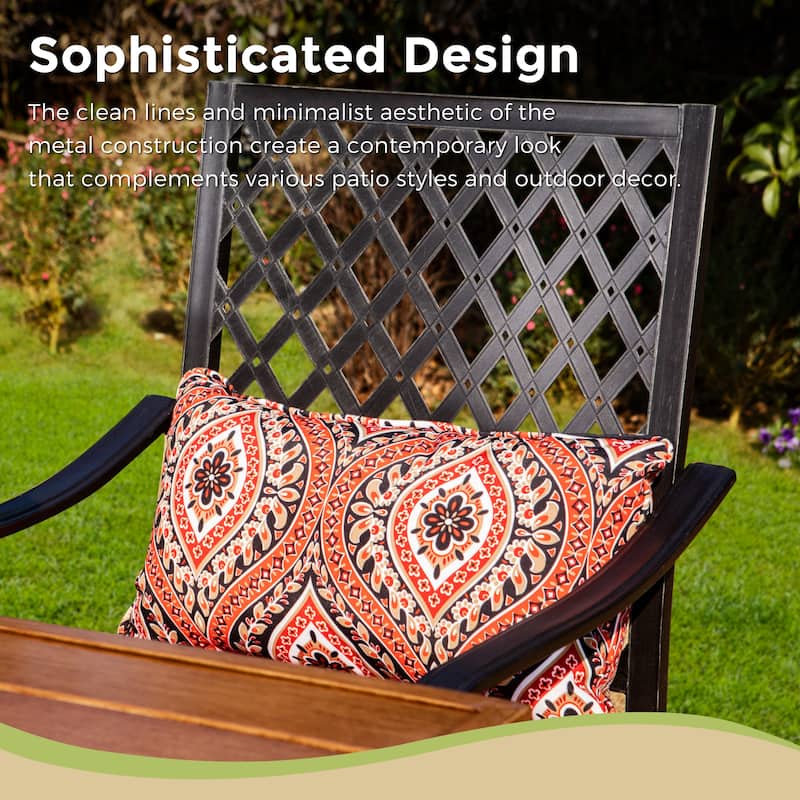 Outdoor Swivel Metal Cushioned Bar Height Patio Chairs Set of 4