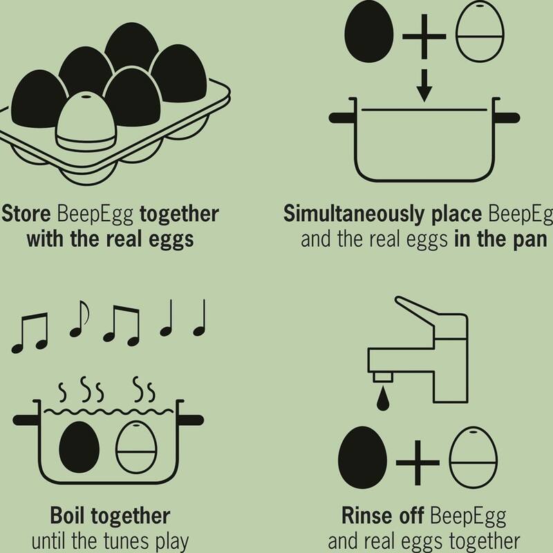 Brainstream BeepEgg Singing Floating Egg Timer with 3 melodies - 2.13"W x 2.17"H