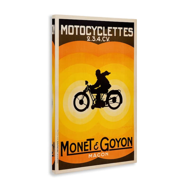 Stupell Vintage Motorcycle Advertisement Canvas Wall Art Design By Marcus Jules