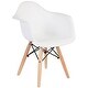 preview thumbnail 9 of 10, 2xhome Plastic Chair With Arms Armchair Eiffel Dowel Leg Natural Wood For 3 4 5 6 Years Kids Student School Classroom Home Desk