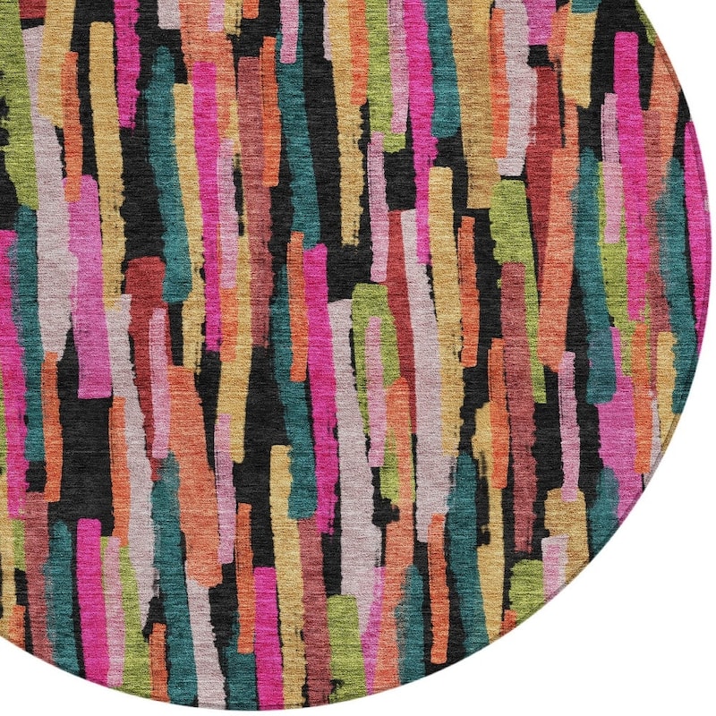 HomeRoots Striped Transitional Rectangle Outdoor Rug