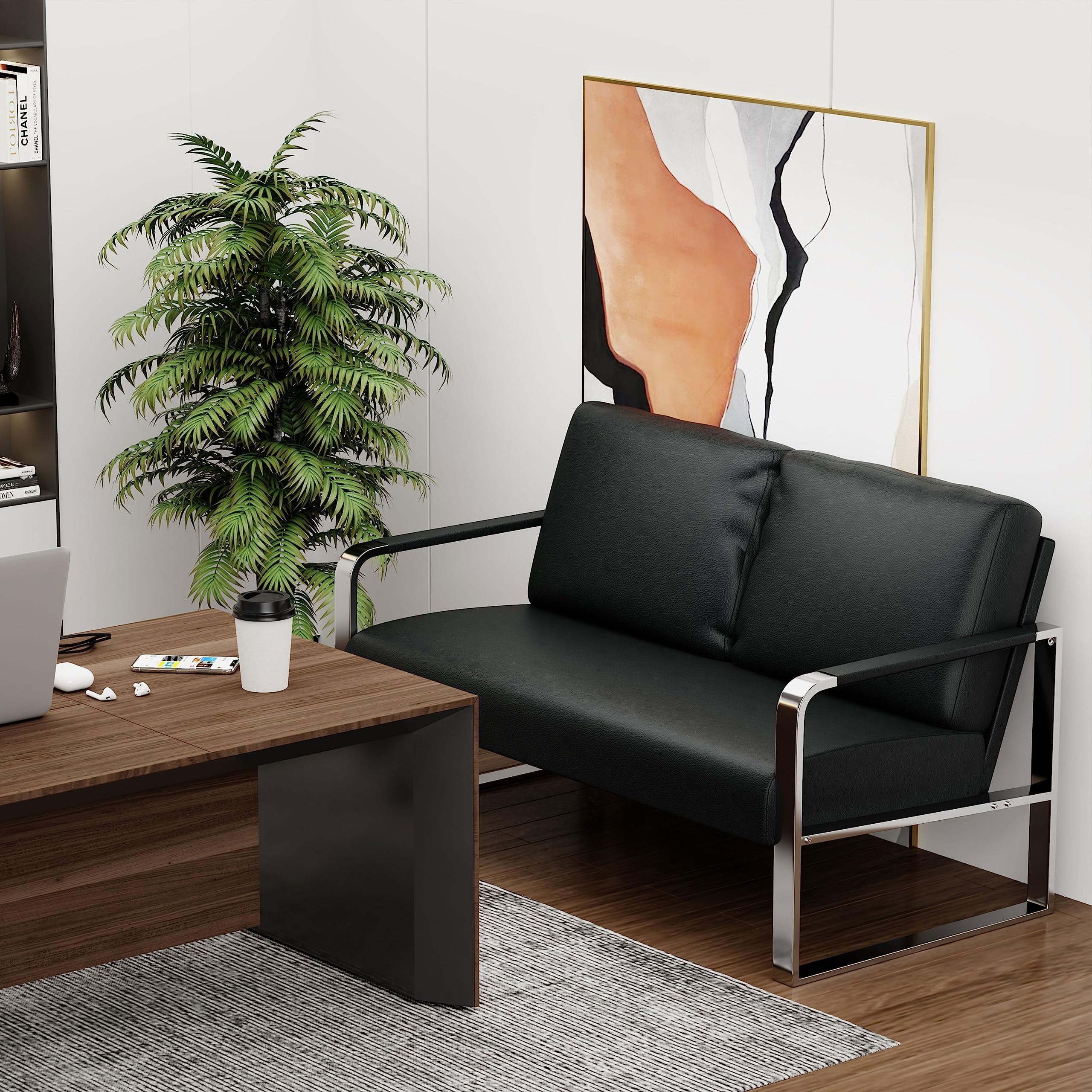small LoveSeat sofa Mini Couch leather loveseat for small spaces Faux Leather Loveseat Sofa Small Sofa Couches