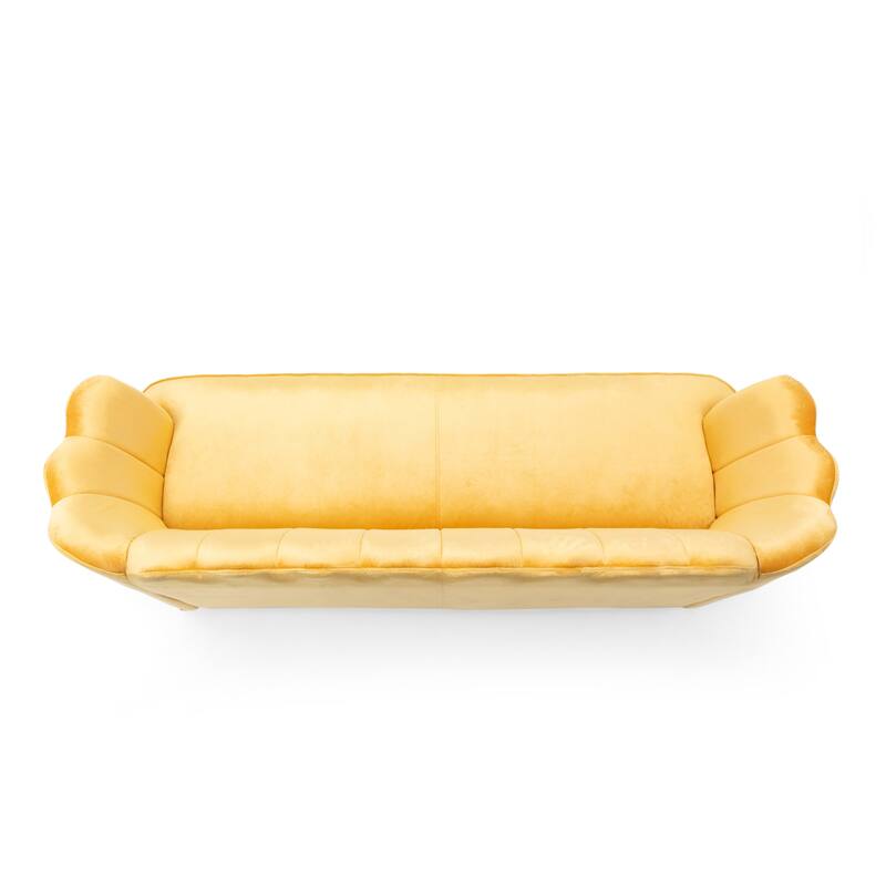 Reitz Glam Velvet Shell 3 Seater Sofa by Christopher Knight Home - 76.25" L x 29.25" W x 33.50" H