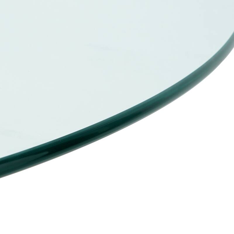 47.2" Round Glass Dining Table Set for 4, Modern 5-Piece Kitchen & Dining Table with 4 PU Chairs for Apartments, Kitchens