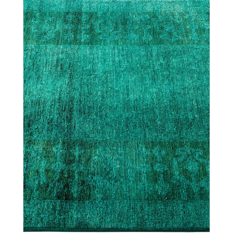 Contemporary Overdyed Wool Hand Knotted Runner - 2' 6" x 17' 5"