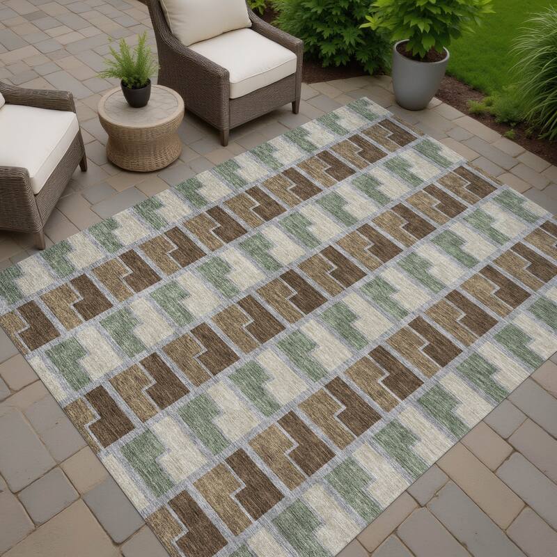 Machine Washable Indoor/ Outdoor Contemporary Kaylee Chantille Rug