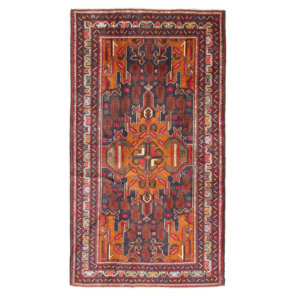 ECARPETGALLERY Hand-knotted Teimani Navy Wool Rug - 3'9 x 6'8