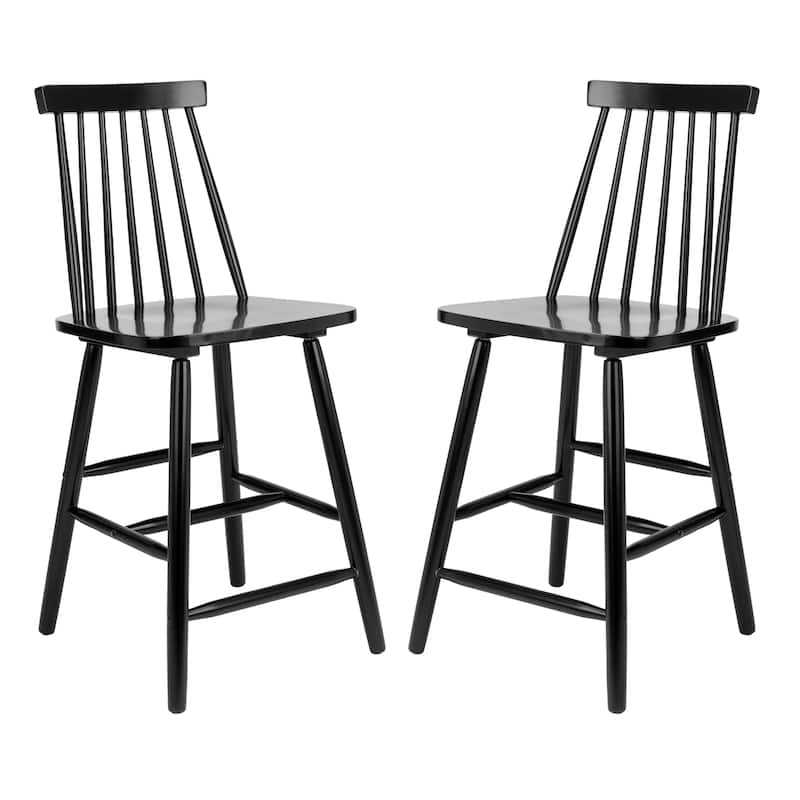 SAFAVIEH Zillah 24-inch Spindle Farmhouse Counter Stool (Set of 2) - 17.7" x 20.5" x 39.1" - 18"W x 21"D x 39"H