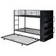 preview thumbnail 5 of 10, Metal Twin Size Metal Loft Bed Bunk Bed with Drawers,big bookshelf