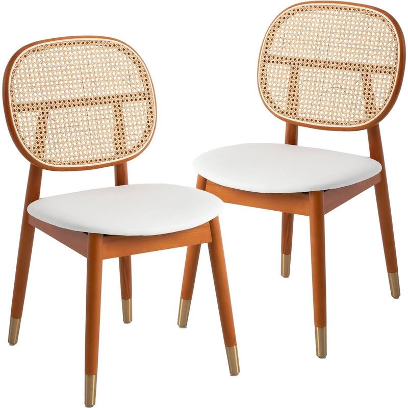 Dining Chairs Set of 2, Modern Kitchen Chairs, Comfortable Upholstered Seat, Wood Leg Dining Room Furniture