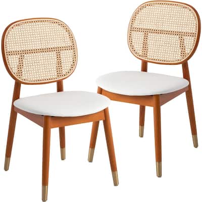 Dining Chairs Set of 2, Modern Kitchen Chairs, Comfortable Upholstered Seat, Wood Leg Dining Room Furniture
