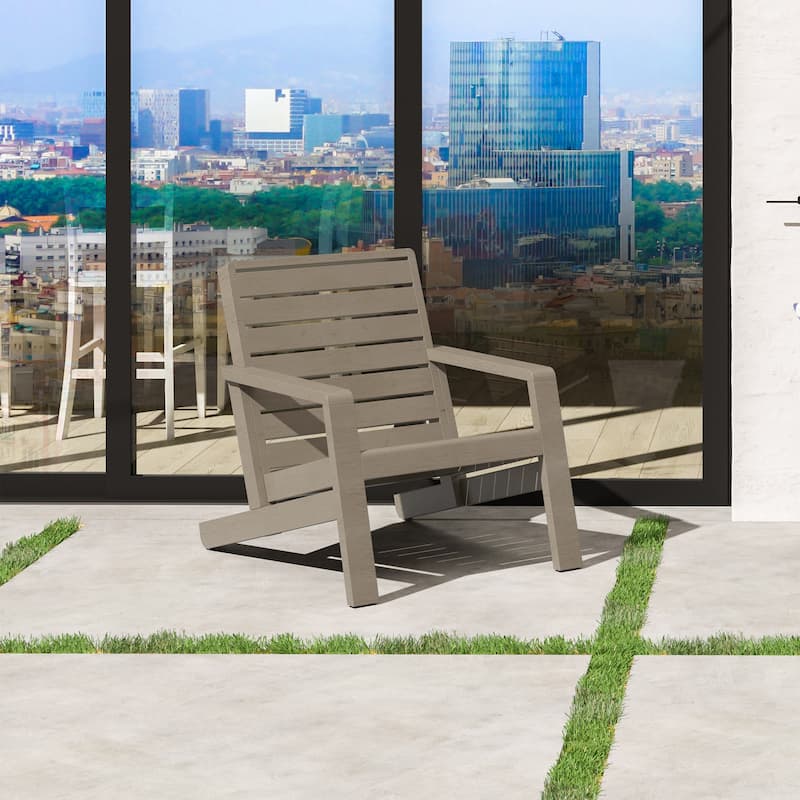Homestyles Sustain Gray Wood Outdoor Lounge Chair
