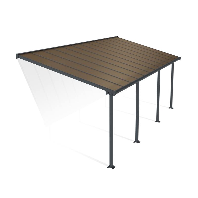 Olympia 10 ft. Gray/Bronze Aluminum Patio Cover