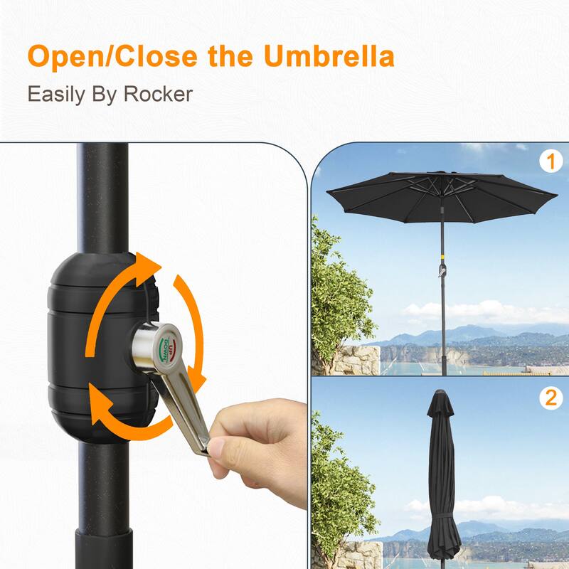 LIVOOSUN 9ft Patio Umbrella Outdoor Table Umbrella with Tilt and Crank