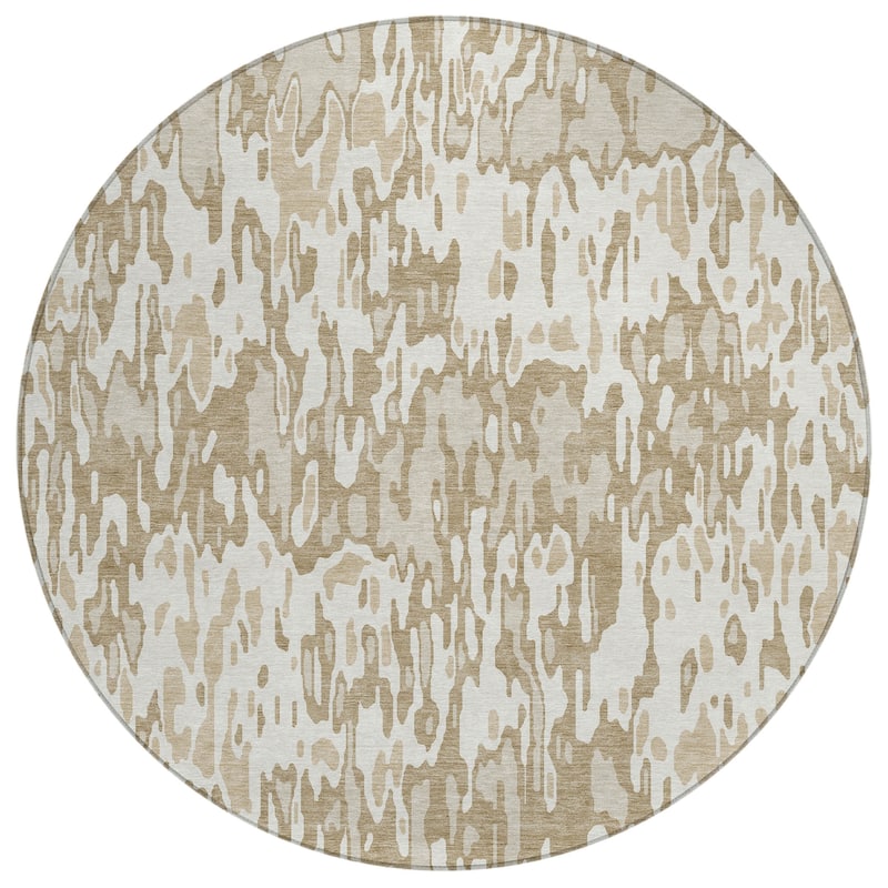 Machine Washable Indoor/ Outdoor Modern Watercolor Chantille Rug