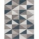 preview thumbnail 4 of 15, Livabliss Metz Blue & Gray Mid-Century Geometric Area Rug