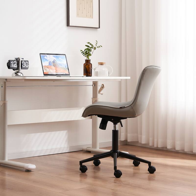 Armless Office Chair Swivel Home Office Desk Chairs with Wheels
