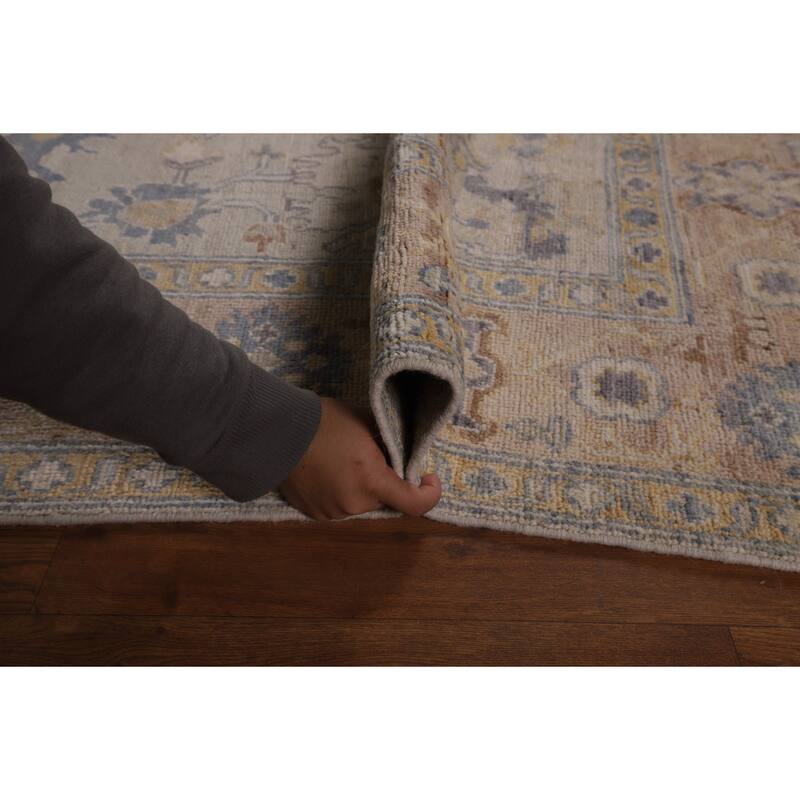Oriental Vegetable Dye Oushak Turkish Area Rug Handmade Wool Carpet - 5'11"x 8'10"