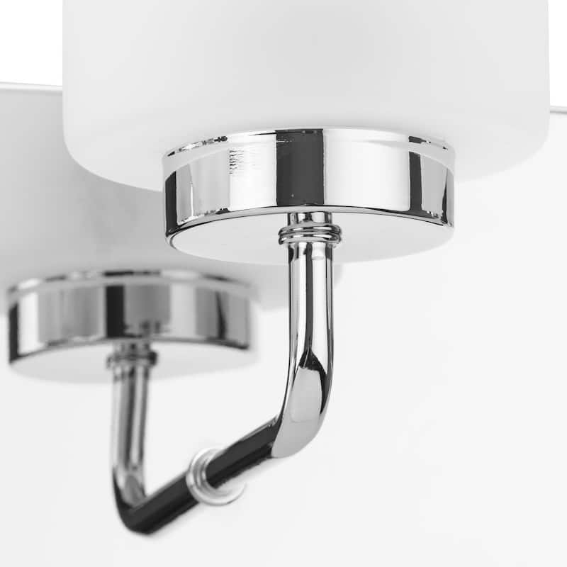 Merry Collection Six-Light Polished Chrome and Etched Glass Transitional Style Bath Vanity Wall Light