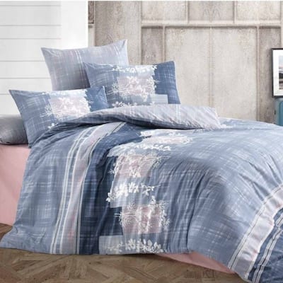 Bahar Branches Blue Cotton Duvet Set of 3