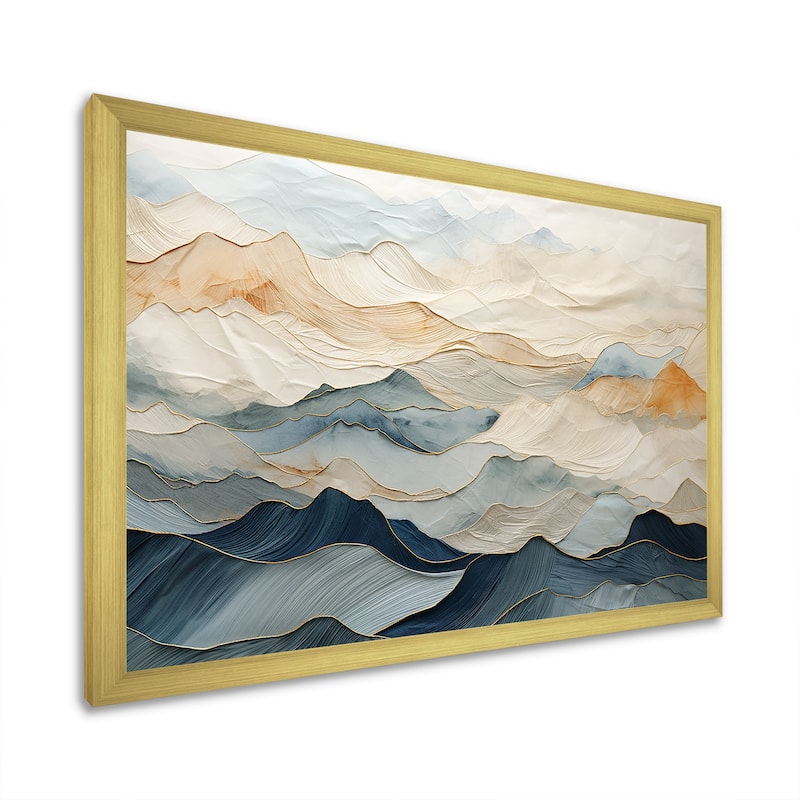 Designart "Majestic Mountain Peaks" Landscape Mountains Framed Wall Art Prints