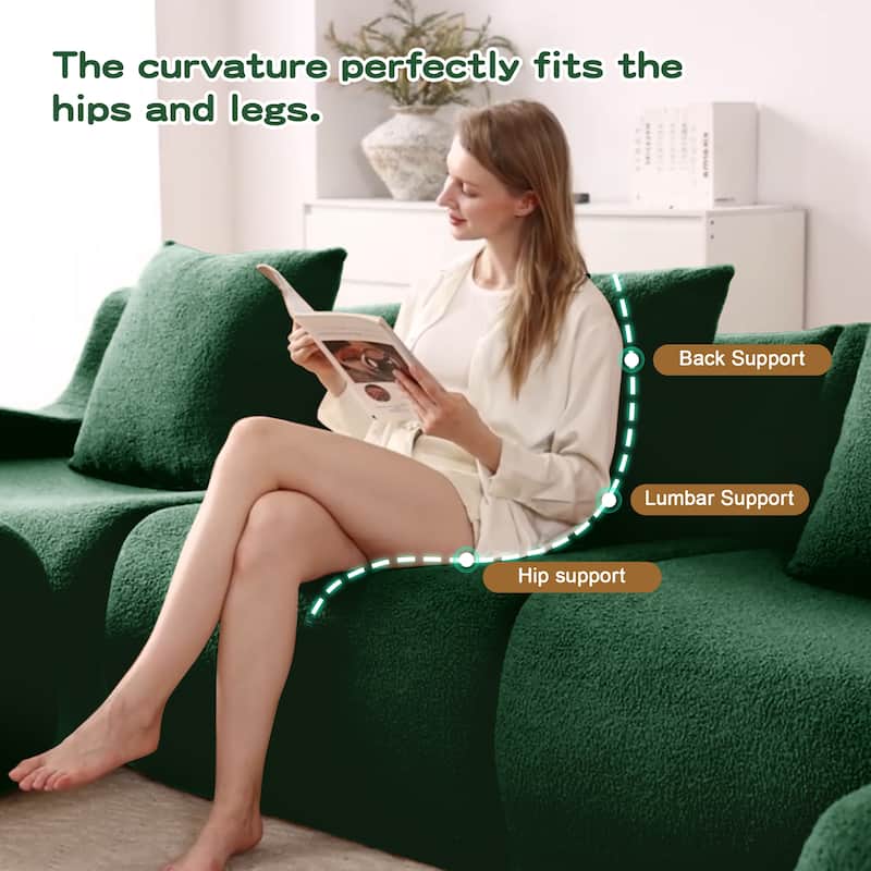 GDF Studio - Fairford 3-Seat Modular Sofa With Curved Armrests & Non-Slip Base