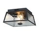 preview thumbnail 18 of 21, 2-Light Black Outdoor Farmhouse Flush Mount Ceiling Light