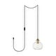 preview thumbnail 7 of 9, Destiny 1-Light Plug in Pendant with clear shade - 8" Diameter Brass and Clear Shade