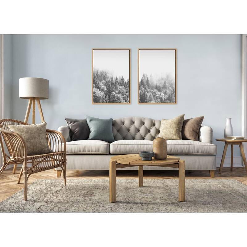 Kate and Laurel Sylvie Fog Framed Canvas by The Creative Bunch Studio