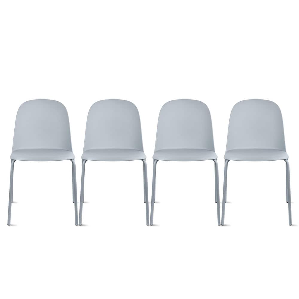 Set of 4 Plastic Dining Chairs For Kitchen Office Business Cafe Guest Waiting Room Event Party Outdoor Patio Hotel