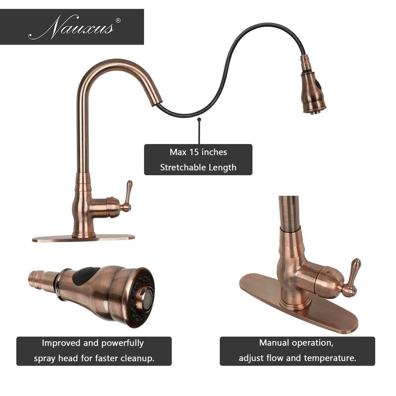 Pull Down Kitchen Faucet with Deck Plate